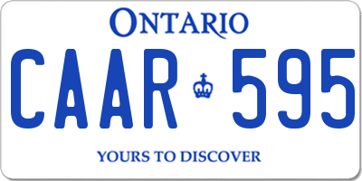 ON license plate CAAR595