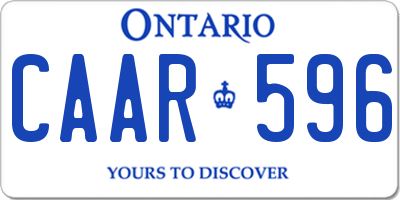 ON license plate CAAR596