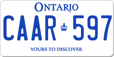 ON license plate CAAR597