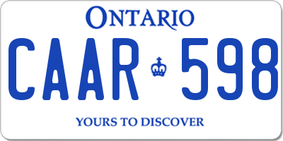 ON license plate CAAR598