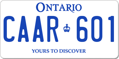 ON license plate CAAR601