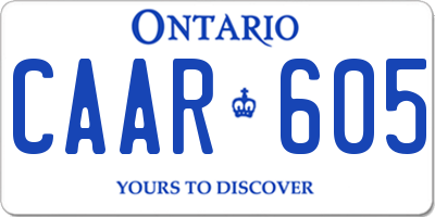 ON license plate CAAR605