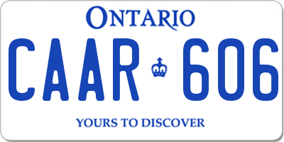 ON license plate CAAR606