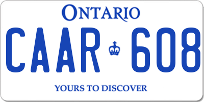 ON license plate CAAR608