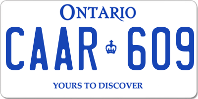 ON license plate CAAR609