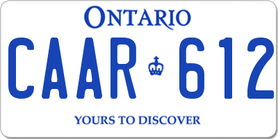 ON license plate CAAR612