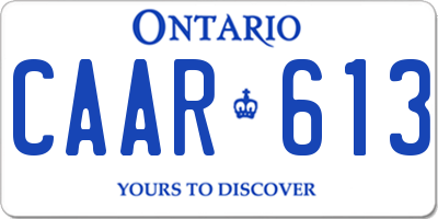 ON license plate CAAR613