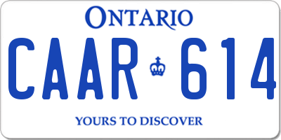 ON license plate CAAR614