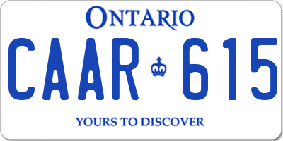 ON license plate CAAR615