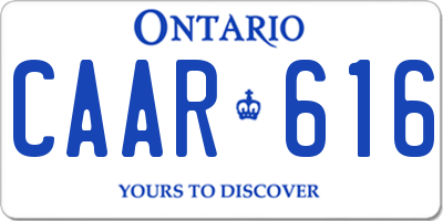 ON license plate CAAR616