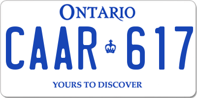 ON license plate CAAR617