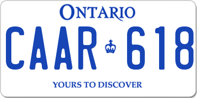 ON license plate CAAR618