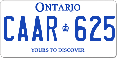 ON license plate CAAR625