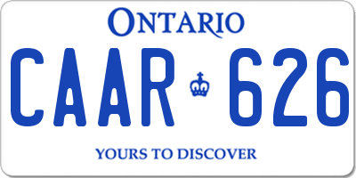 ON license plate CAAR626