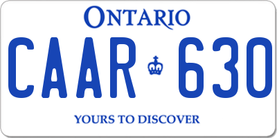 ON license plate CAAR630