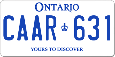 ON license plate CAAR631