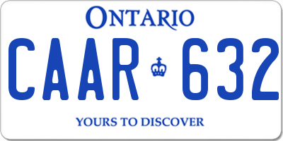 ON license plate CAAR632