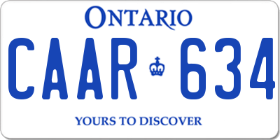 ON license plate CAAR634