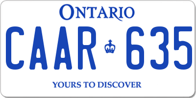 ON license plate CAAR635