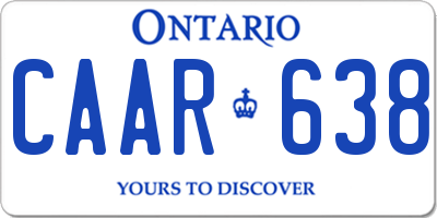 ON license plate CAAR638