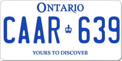 ON license plate CAAR639