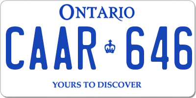 ON license plate CAAR646