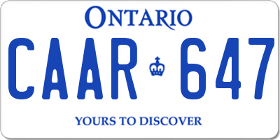 ON license plate CAAR647