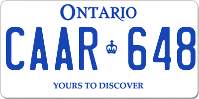 ON license plate CAAR648