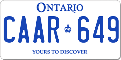 ON license plate CAAR649