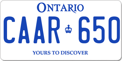 ON license plate CAAR650