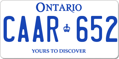 ON license plate CAAR652