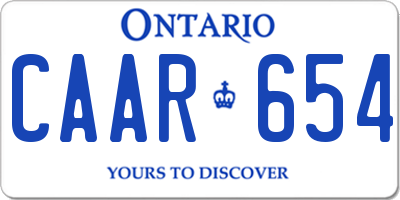 ON license plate CAAR654