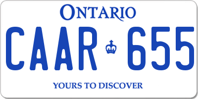 ON license plate CAAR655