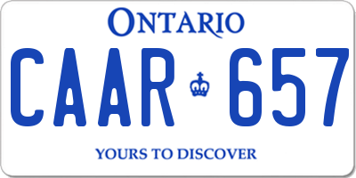 ON license plate CAAR657