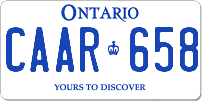 ON license plate CAAR658