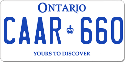 ON license plate CAAR660