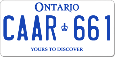 ON license plate CAAR661