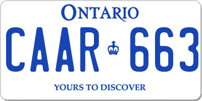 ON license plate CAAR663