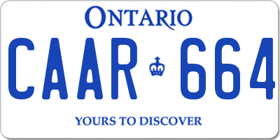 ON license plate CAAR664