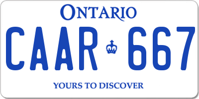 ON license plate CAAR667