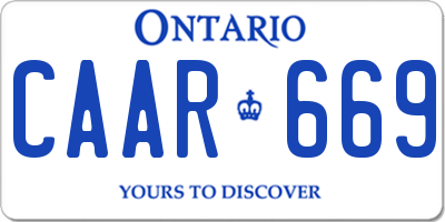 ON license plate CAAR669