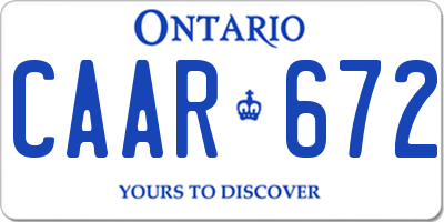 ON license plate CAAR672