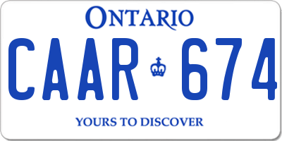 ON license plate CAAR674