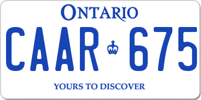 ON license plate CAAR675