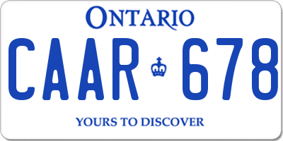 ON license plate CAAR678