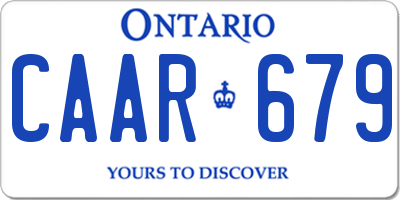 ON license plate CAAR679