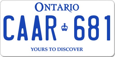 ON license plate CAAR681