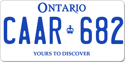 ON license plate CAAR682