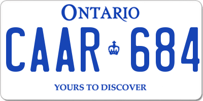 ON license plate CAAR684