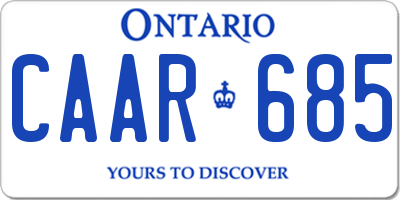 ON license plate CAAR685